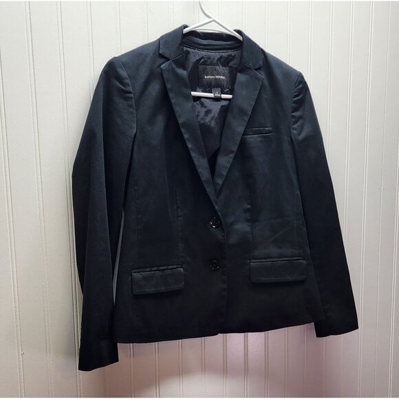 Banana Republic Womens Black Blazer Size 2 Classic Fit Two-Button Closure Fully - Picture 2 of 7
